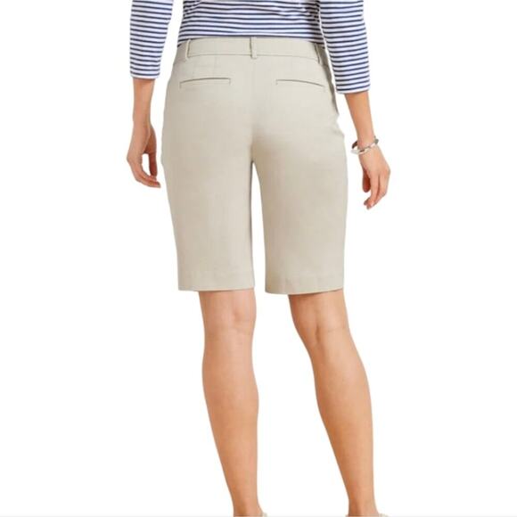 Talbots The Perfect‎ 10.5 Shorts Khaki Chic Beige Bermuda Shorts Plus Size 16 - Picture 2 of 7